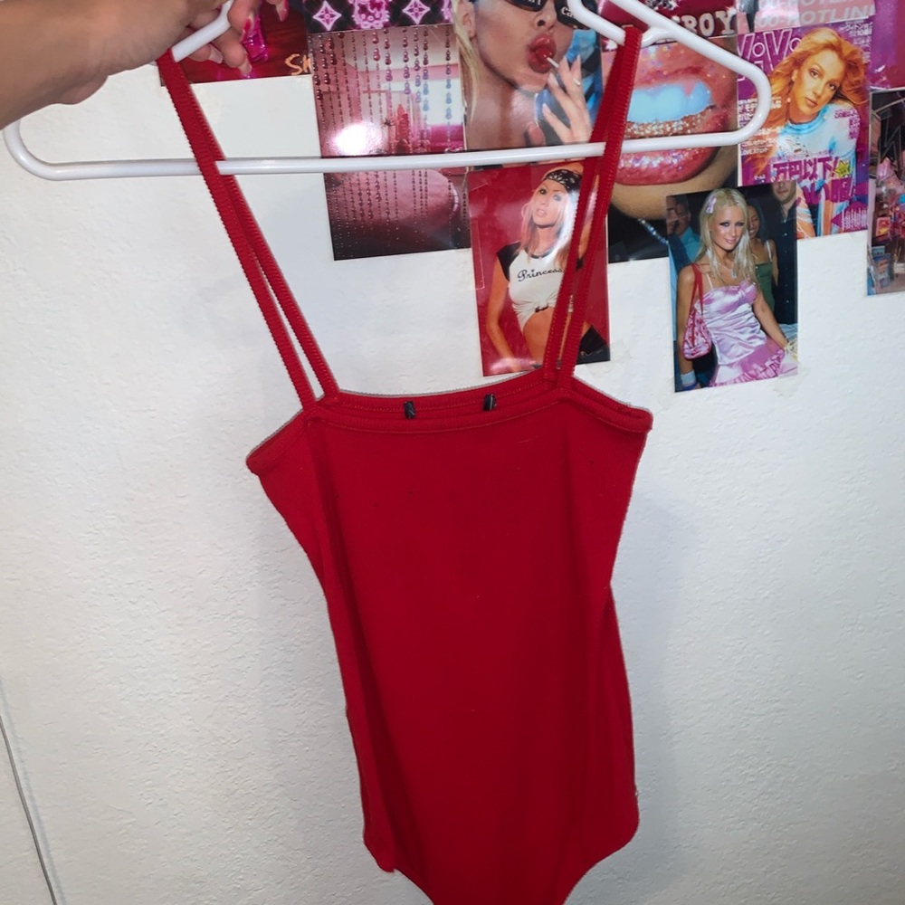 brandy melville red bodysuit